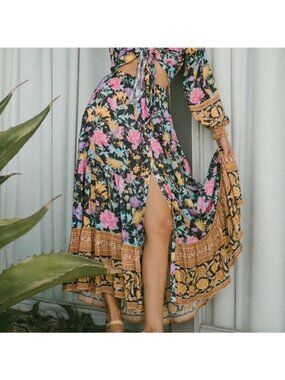 Spell NWT Butterfly Garden Maxi Skirt in XS